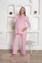 Pink Heart Maternity Front Buttoned Long Sleeve Seasonal Waist Adjustable 100% Cotton Pajama Set - Wide Fit - 6
