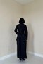 Front Zippered Belted Dress - Black - 4