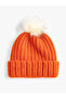 Knitted Beret With Elastic Plush Pompom