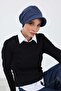 Winter Hat with Visor, B-73Rb, Indigo - 2