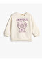 Sweatshirt Ribbed Long Sleeve Crew Neck Printed