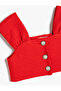 Crop Tweed Blouse Button Detailed Sleeveless Cotton - 3