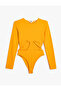 Bodysuit Window Detailed Crew Neck Long Sleeve - 6