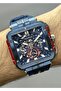 Men's Wristwatch with Navy Blue Silicone Cord Function - 3