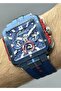 Men's Wristwatch with Navy Blue Silicone Cord Function - 4