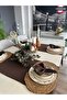 Aura Cotton Stain-Resistant Brown Short Runner 1 Piece (Napkin Not Included) - 2