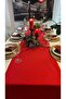 Aura Cotton Stain-Resistant Red Long Runner Christmas Runner (Napkins Not Included) - 4