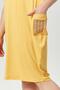 Women's Large Size Yellow Dress with Pocket and Sleeve Mesh Detail - 6