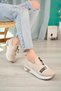 Women's Stripe Rubber Detailed Casual Shoes Nude Skin