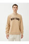 City Printed College Sweatshirt - Crew Neck, Long Sleeve, Raised - 3