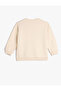 Basic Sweatshirt Ruffled Crew Neck - 2