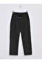 Elastic Waist Double Pocket Trousers with Lace Detail - Black - 2