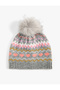 Soft Textured Plush Hat with Pompom Detail