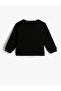 Sweatshirt Long Sleeve Print Detailed Crew Neck With Ribbon - 4