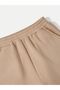 Beige Waist Elastic 3 Thread Thick Cotton Women's Jogger Sweatpants - 4
