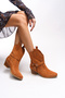 Creitulah Women's Western Boots 0012721 Tan Suede - 2