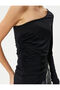 One Shoulder Body Asymmetrical Cutout Drape Detail Long Sleeve - 5