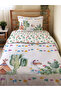 Animal Patterned Sheetless 2-Piece Set Printed Single Duvet Cover Set 160X220 cm White
