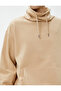 Oversize Sweatshirt Shawl Collar Kangaroo Pocket Lace Up Ribbon - 5