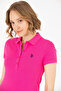 Women's Fuchsia Basic Polo Neck T-Shirt 50262675-Vr023 - 3