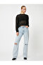 Openwork Sweatshirt Crew Neck