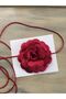 Necklace /choker Necklace/laced Satin Rose Necklace (BORDO) - 6