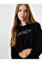 Crop Sweatshirt Raised Long Sleeve Crew Neck Printed - 2