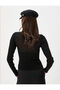 Knitwear Sweater with Tulle Detail, Crew Neck, Ribbed - 4