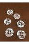 Text Printed Button 6 Pieces - 2