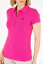 Women's Fuchsia Basic Polo Neck T-Shirt 50262675-Vr023 - 6