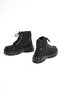 Lmç-2045 Charcoal Black Lace-Up Thick Sole Women's Daily Boots - 4