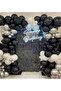 60 Pieces Pastel And Chrome Balloon Chain Set (Black, White And Chrome Silver Color Balloons) - 2