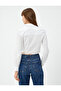 Crop Shirt Draped Classic Lapel Button Down Long Sleeve - 4