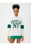 Hooded Sweatshirt College Printed Long Sleeve Ribbed - 3