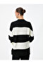Knitted Sweater Drop Shoulder Light Stand Collar - 4