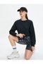 Crop Sports Sweatshirt Asymmetrical Cut Modal Fabric Soft Hand Textured