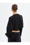 Crop Sweatshirt Tulle Corset Detailed Crew Neck - 4