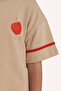 Girl's Print Detailed Beige T-Shirt - 2