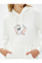 Hooded Sweatshirt Cat Printed Kangaroo Pocket Long Sleeve - 5