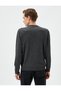 Crew Neck Sweater Slim Fit Textured Ribbed Long Sleeve - 4