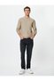 Basic Knitwear Sweater Slim Fit Half Turtleneck Textured Long Sleeve