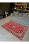 South Collection Red Beige Themed Traditional Motif Patterned Vintage Decorative Carpet 25 - 2