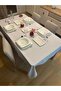 Piko Wrap Detailed Polyester Linen Carefree Table Cloth Off White - 4