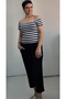 Black Elastic Waist Combed Cotton Viscose Daily Capri Pajamas - 6