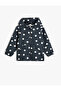 Polka Dot Hooded Coat with Pocket Detail, Cotton Lined that Changes Color in Water