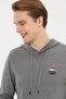 Men's Gray Melange Hooded Sweater 50253781 -Vr086