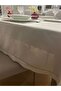 Piko Sarma Detailed Polyester Linen Seamless Tablecloth Cream - 4