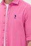 Men's Pink Linen Look Basic Shirt 50254189-Vr041 - 7