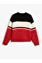 Sweater Round Neck Color Blocked Text Detailed - 4