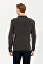 Men's Gray Melange Crew Neck Sweater 50255272 -Vr086 - 5